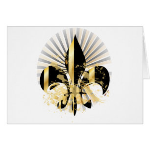 Black and Gold Fleur de Lis
