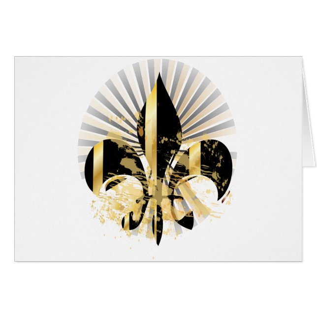 Black and Gold Fleur de Lis (Front Horizontal)