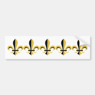 Black and Gold Fleur de lis Bumper Sticker