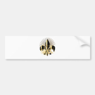 Black and Gold Fleur de Lis Bumper Sticker