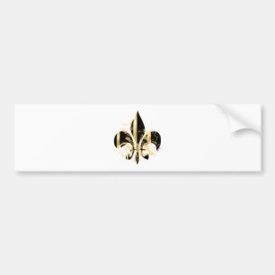 Black and Gold Fleur de Lis Bumper Sticker