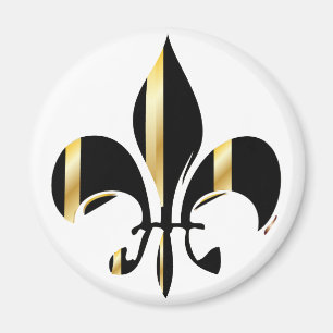 Black and Gold Fleur de Lis Magnet