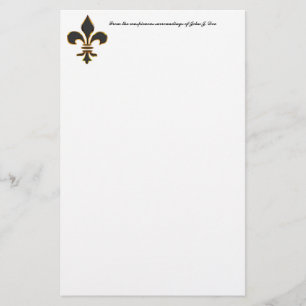 Black and Gold Fleur-de-Lis Stationery