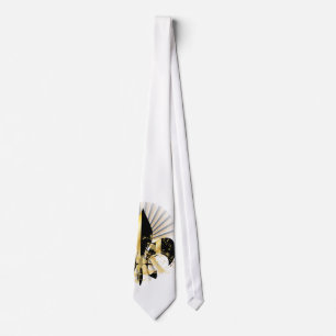 Black and Gold Fleur de Lis Tie