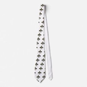 Black and Gold Fleur de Lis Tie
