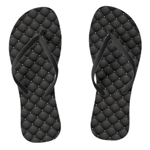 Black and Gold Flip Flops