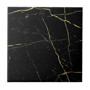 Black and gold floor tiles