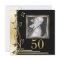 Black and gold floral 50th birthday invitation