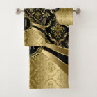 Black And Gold Floral Damasks