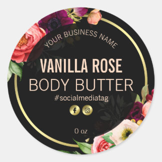 Black And Gold Floral Product Labels