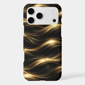 Black and Gold Fluid Wave Pattern Phone Case