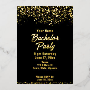 Black and Gold Foil Bachelor Party