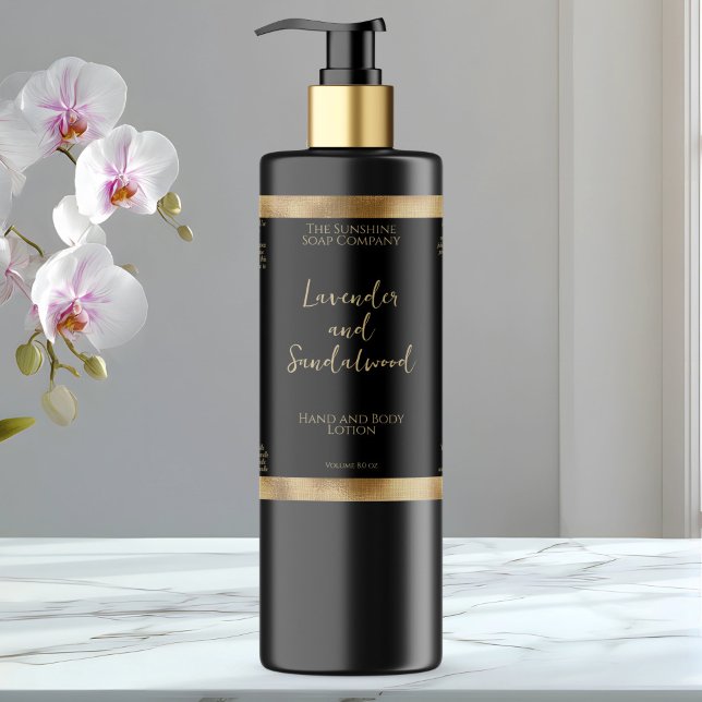 Black and gold foil cosmetics bottle label (Creator Uploaded)