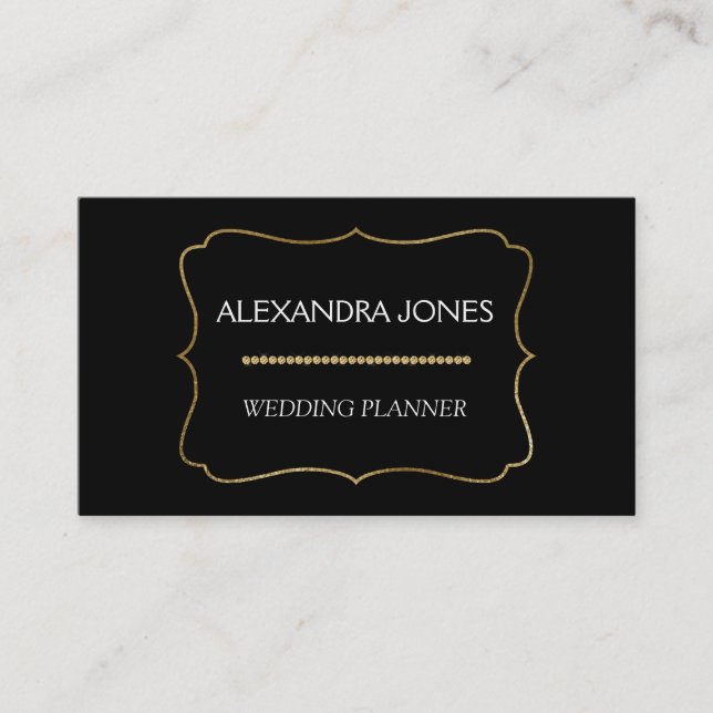 Black and Gold Foil Elegant Minimalist Business Card (Front)