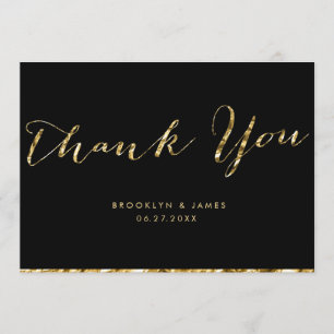 Black And Gold Foil Wedding Thank You Cards