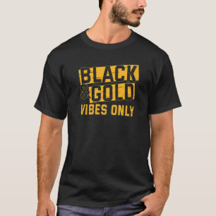 Black and Gold Football Game Day  For Football T-Shirt