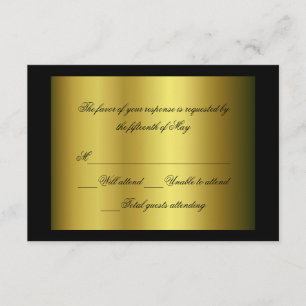Black and gold Formal Response Card