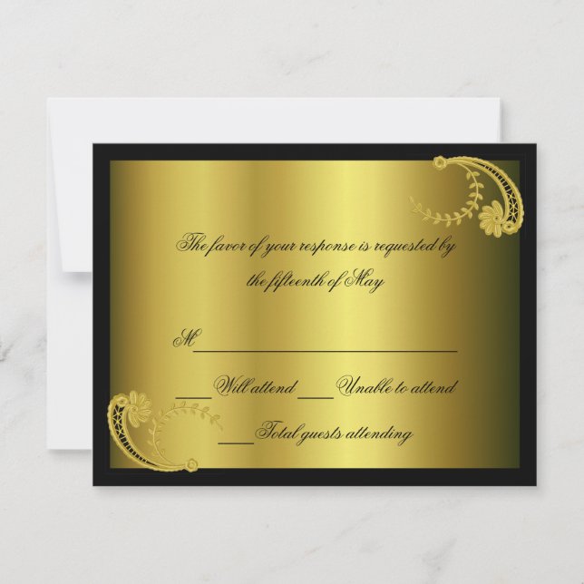 Black and gold Formal Response Card (Front)