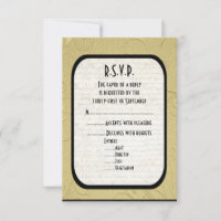 Black and gold formal wedding R.S.V.P