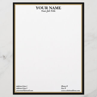 Black and Gold Frame Generic Adaptable Letterhead