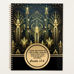 Black And Gold Gatsby Art Deco With Bible Verse Planner