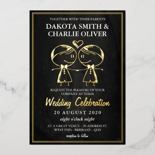 Black and Gold Gay Wedding (Front)