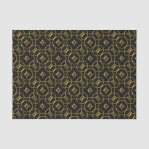 Black and Gold Geometric Pattern Shiny Elegant Tissue Paper