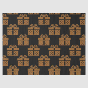 Black and Gold Gift Boxes and Bows Tissue Paper