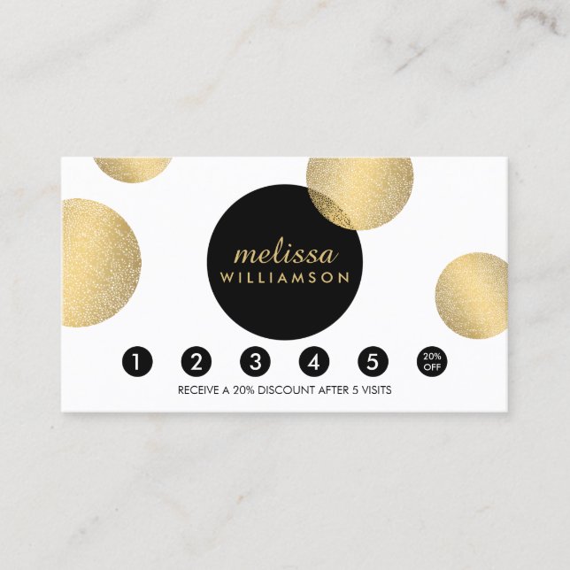 Black and Gold Glamour and Beauty Loyalty Card (Front)