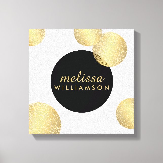 Black and Gold Glamour and Beauty Personalized Canvas Print (Front)