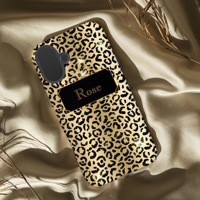 Black and Gold glamourous lepard print Case-Mate iPhone Case (Creator Uploaded)