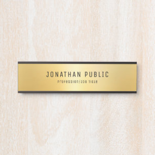 Black And Gold Glamourous Modern Template Door Sign