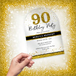 Black And Gold Glitter 90th Birthday Party Acrylic Invitations<br><div class="desc">Celebrate a milestone birthday in style with our Black and Gold Glitter 90th Birthday Party Acrylic Invitation! This elegant luxury acrylic invitation is perfect for anyone turning ninety and looking to add a touch of luxe glam sparkle to their celebration. Set the tone for a night to remember with our...</div>