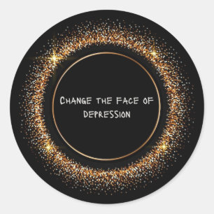 Black and Gold Glitter CTFOD Classic Round Sticker