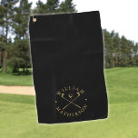 Black And Gold Golf Clubs Personalized Name Golf Towel<br><div class="desc">Personalize the name to create a classic and stylish golf gift. Ideal for individuals,  golf clubs and as a company gift.
Designed by Thisisnotme©</div>