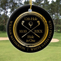 Black And Gold Golf Hole In One Retro Personalized