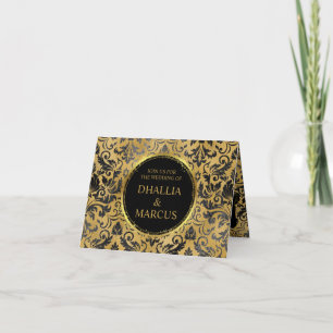 Black And Gold Goth Pattern  Invitation