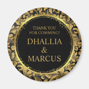 Black And Gold Goth Pattern Magnet