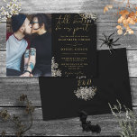 Black And Gold Gothic Roses Floral Photo Wedding Invitation<br><div class="desc">This elegant gothic wedding invitation can be personalized with your photo and wedding details in chic typography with your monogram initials on the reverse. Designed by Thisisnotme©</div>