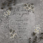 Black And Gold Gothic Roses Floral Wedding Acrylic Invitations<br><div class="desc">This elegant gothic wedding transparent acrylic invitation can be personalized with your information in chic typography with your monogram initials on the reverse. Designed by Thisisnotme©</div>