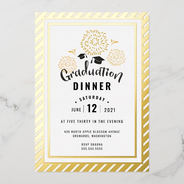 Black and Gold Graduation Celebration Party  (Front)