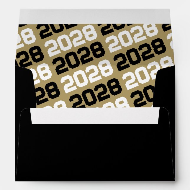Black and Gold Graduation Envelopes (Back (Bottom))