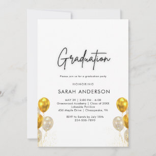 Black and Gold Graduation Invitation