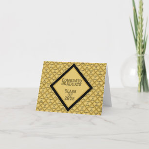 Black and Gold Graduation Note Cards   2026