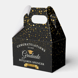 Black and Gold Graduation Party Favour Box