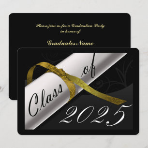 Black and Gold Graduation Party Invitation