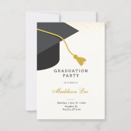 Black and Gold Graduation Party Invitation