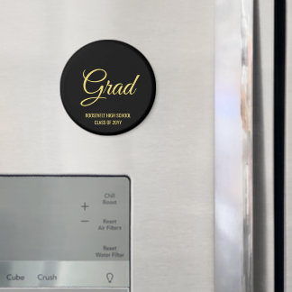 Black and Gold Graduation Party Memory Magnet