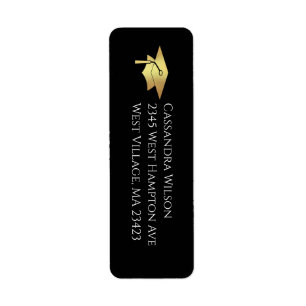 Black and Gold Graduation Return Address