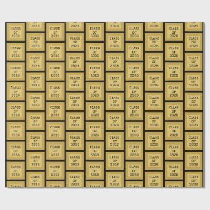 Black and Gold Graduation Wrapping Paper 2026